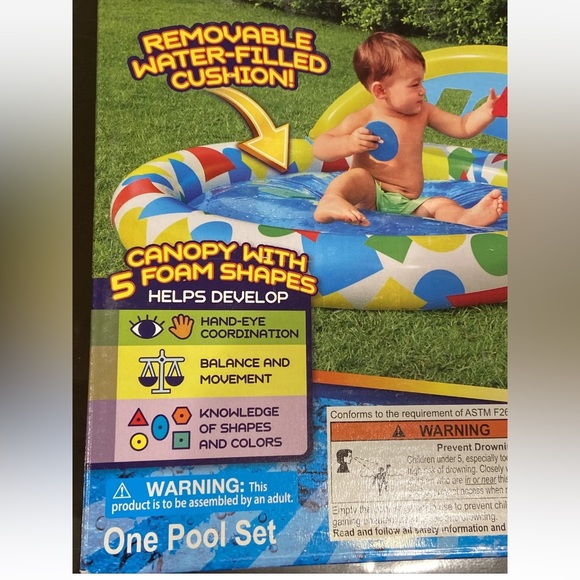 H2OGO! Splash & Learn 47-Inch Inflatable Kiddie Pool - Picture 3 of 6